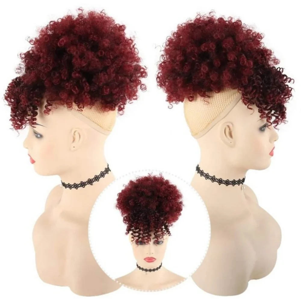 Blooming Hair Drawstring Ponytail With Bang